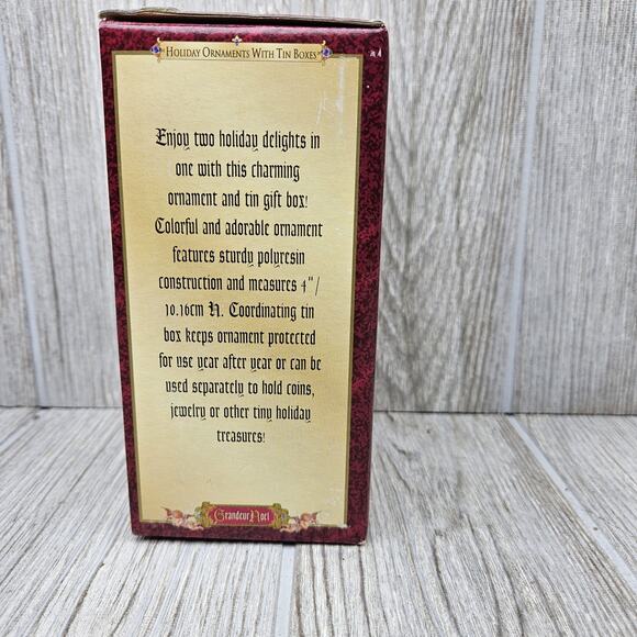 Grandeur Noel Holiday Snowman Ornament Tin Box Polyresin 4"‎ Christmas New Gift - Picture 2 of 5